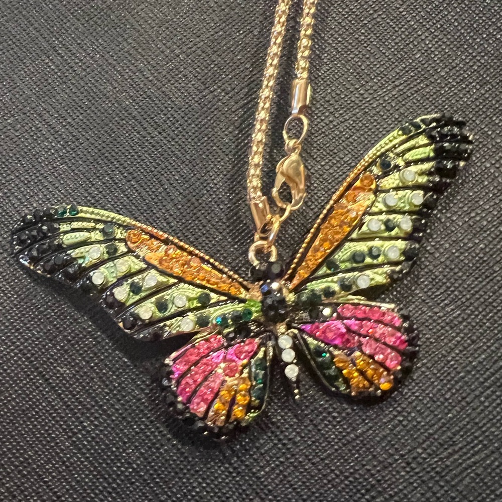 Rhinestone Colorful Butterfly 🦋 Necklace